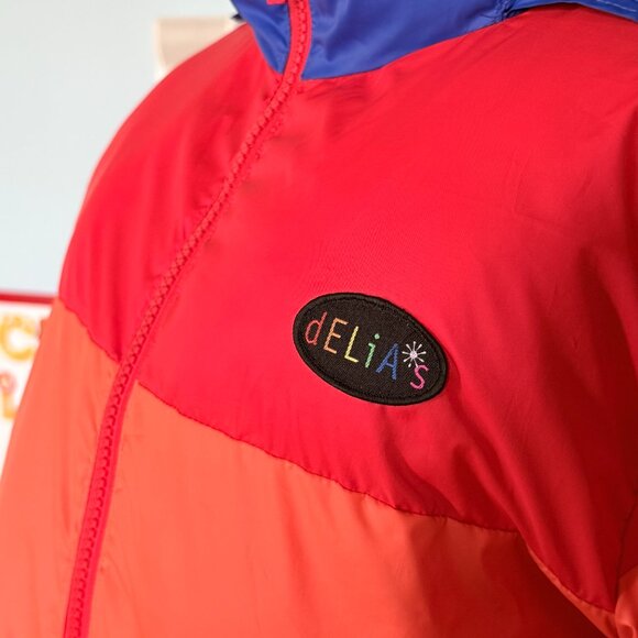 dELiA*s Bright Rainbow Puffer Coat with Roll Up Hood - Picture 4 of 13